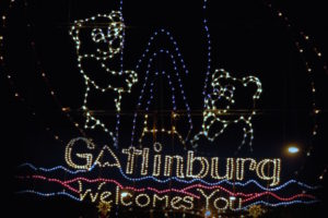 Millions of Winterfest lights decorating downtown Gatlinburg