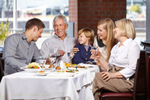 Family eating at a restaurant