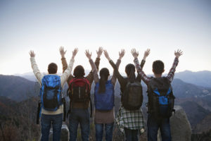 Group hiking