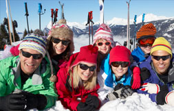 group skiing